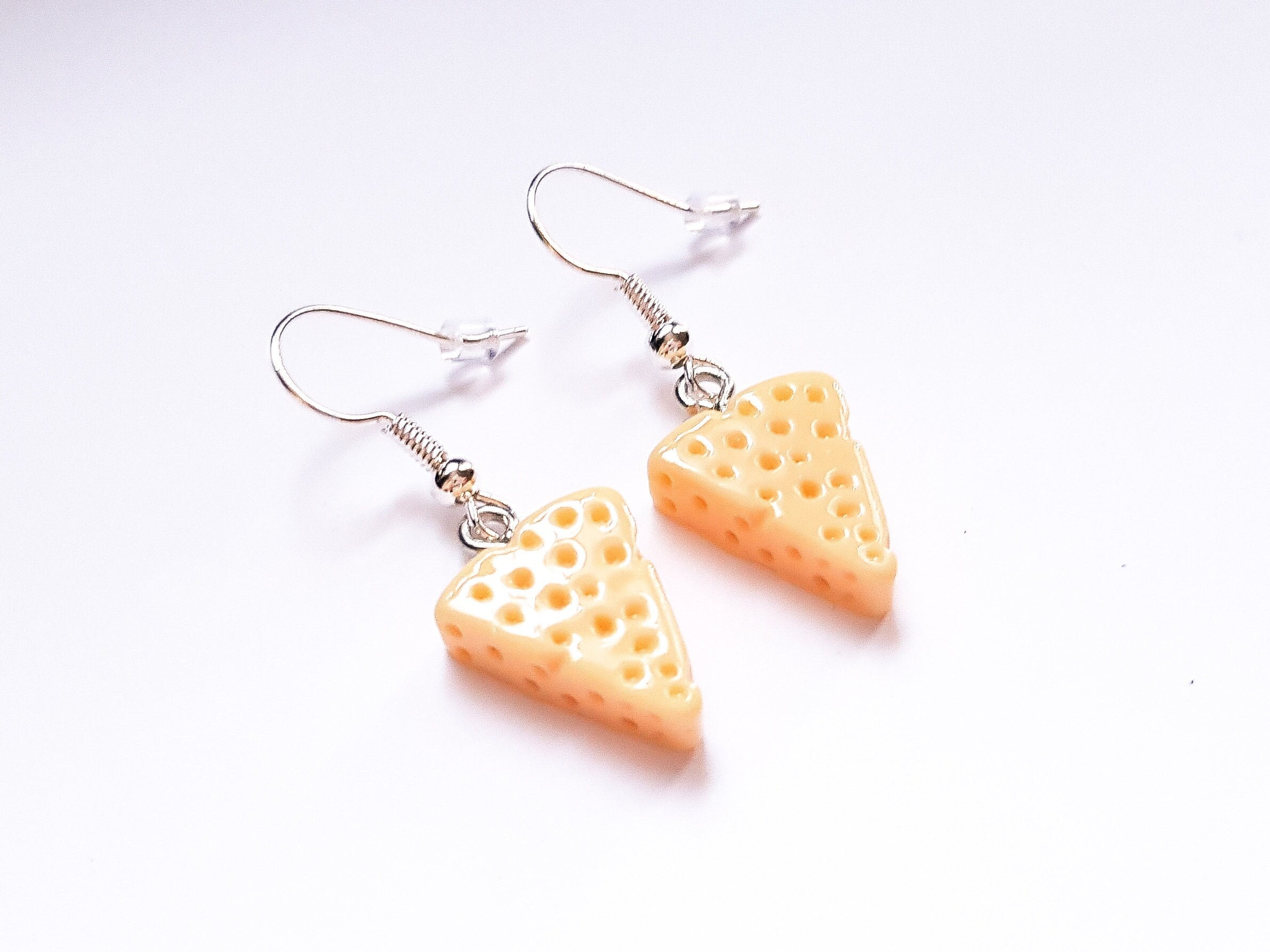 Cheese Earrings, Cheese Slice Earrings, Mini Food Earrings, Snack Earrings, Miniature Food Earrings, Lunch Earrings, Weird Earrings