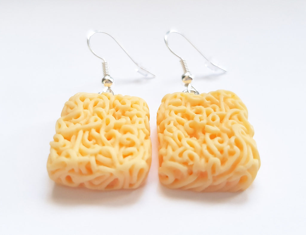 Noodle Earrings, Mini Food Earrings, Snack Earrings, Miniature Food Earrings, Lunch Earrings, Original Charm Earrings, Weird Earrings