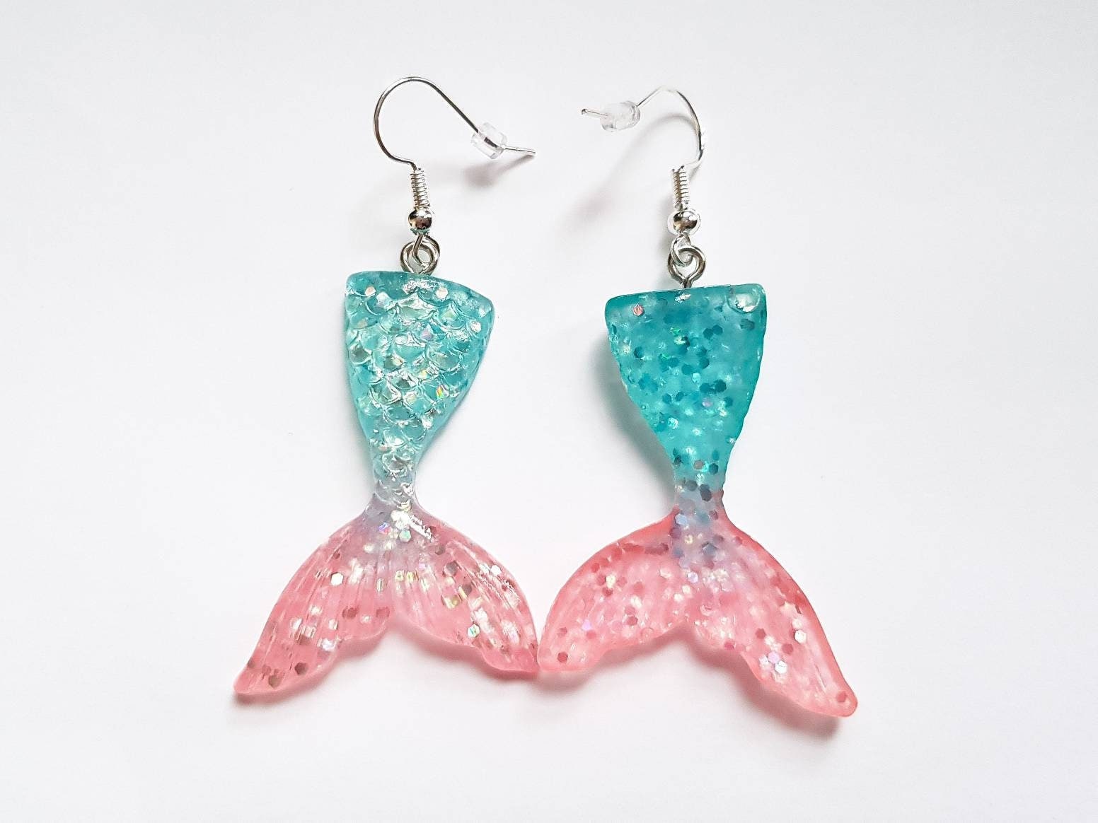 Ombre Mermaid Tail Earrings, Mermaid Earrings, Ombre Earrings, Mermaid Tail Jewellery, Cute Fantasy Earrings, Odd Earrings, Weird Earrings