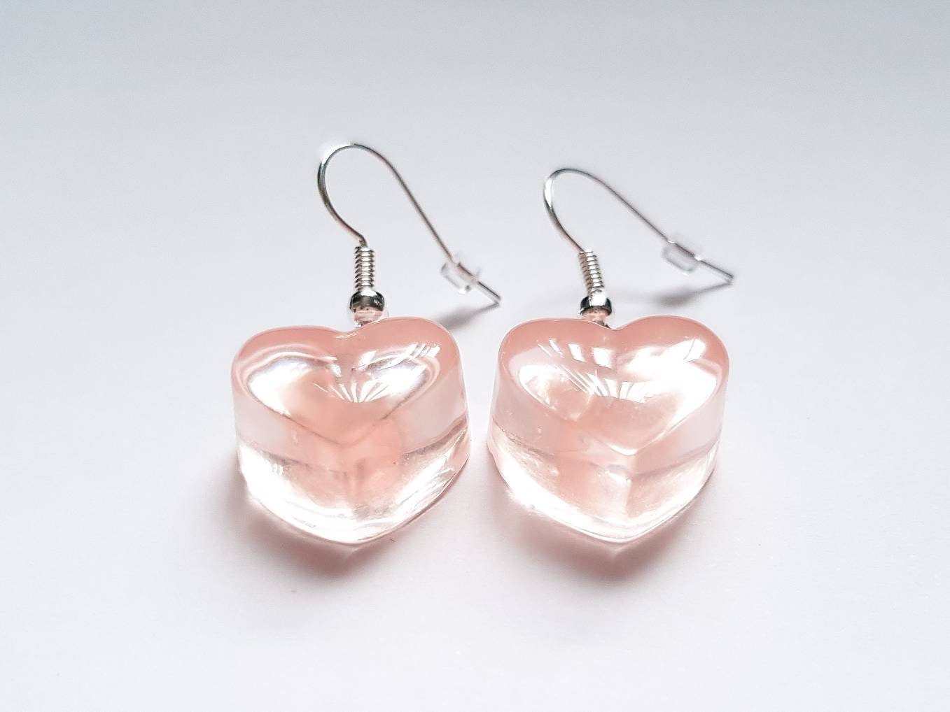 Pink Heart Sweet Earrings, Candy Earrings, Mini Food Earrings, Bespoke Earrings, Girly Earrings, Dessert Earrings, Fun Charm Earrings