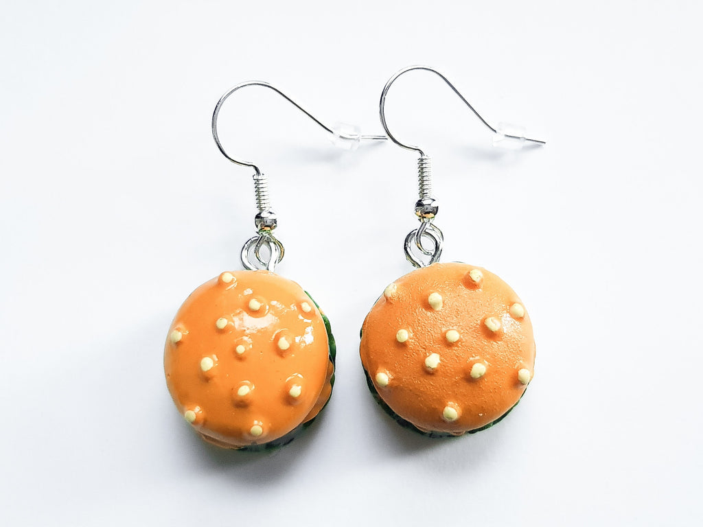 Burger Earrings, Burger Jewellery, Mini Food Earrings, Odd Earrings, Novelty Earrings, Weird Earrings, Quirky Earrings, Junk Food Earrings