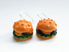 Burger Earrings, Burger Jewellery, Mini Food Earrings, Odd Earrings, Novelty Earrings, Weird Earrings, Quirky Earrings, Junk Food Earrings