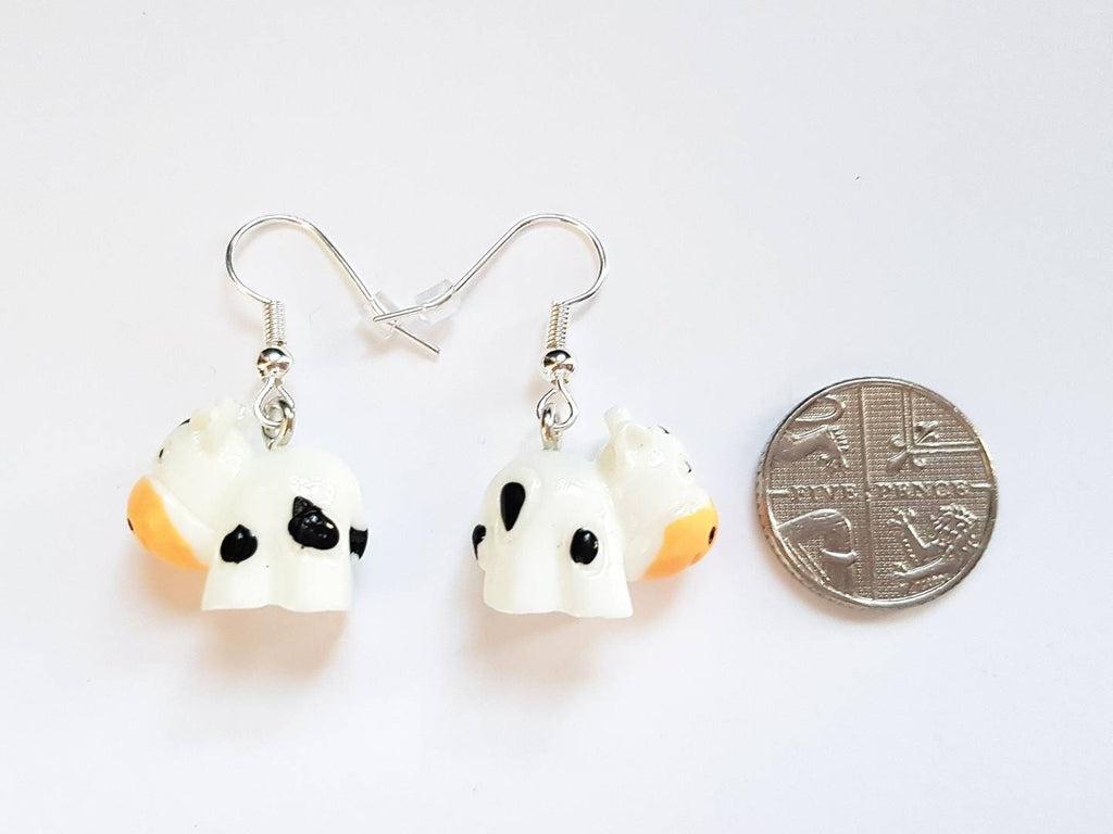 Cow Earrings, Farm Earrings, Cow Jewellery, Moo Earrings, Odd Earrings, Silly Earrings, Weird Earrings, Playful Earrings, Fun Charm Earrings
